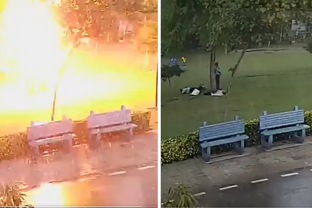 Watch: 4 Struck By Lightning In Gurugram; Survive