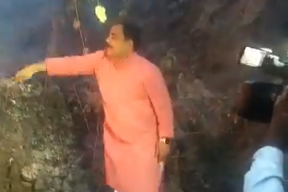 David Vs Goliath: Uttarakhand Forest Minister Tries To Douse A Forest Fire With A Shrub In Viral Video