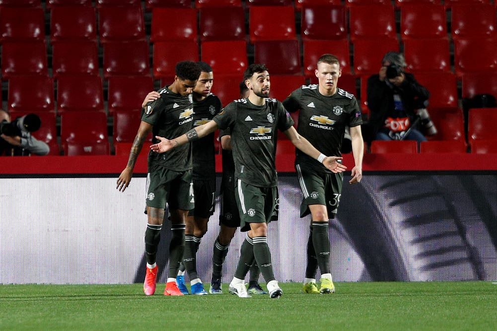 Granada 0-2 Manchester United: Marcus Rashford And Bruno Fernandes Give Red Devils Edge In Europa League Tie