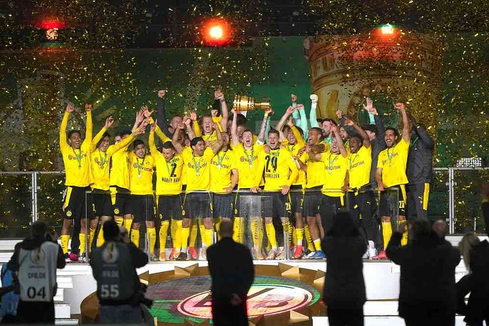 Jadon Sancho, Erling Haaland Strike Twice As Borussia Dortmund Beat RB Leipzig To Win DFB-Pokal Final