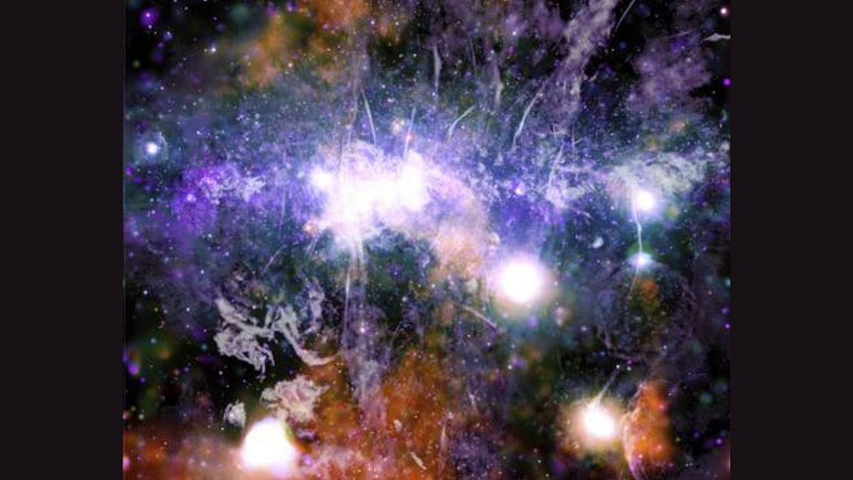 File photo : The frequent collisions and mergers among proto-galaxies were thought to prevent the formation of stable, symmetric disks and spiral arms at such early epochs.