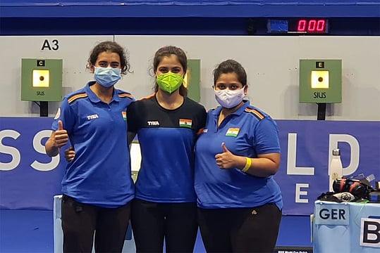 Shooting World Cup: Indian Women's 10m Air Pistol Team Settles For Bronze