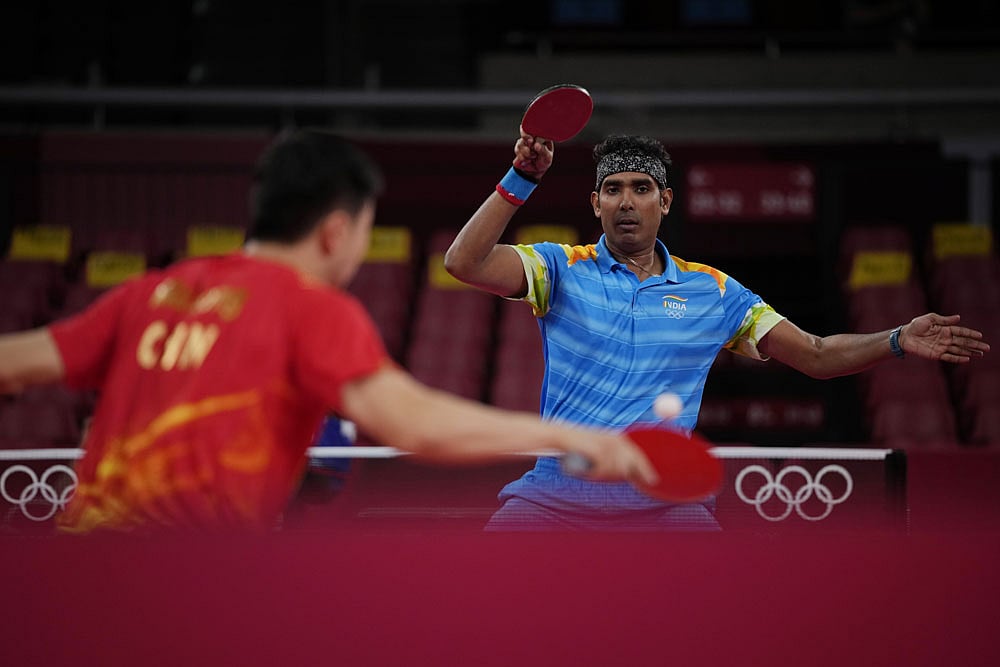 Sharath Kamal Takes A Game Off Chinese Table Tennis Great Ma Long Before Bowing Out Of Tokyo Olympics
