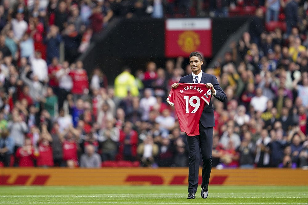 Manchester United Unveil Raphael Varane At Old Trafford Before Leeds Clash