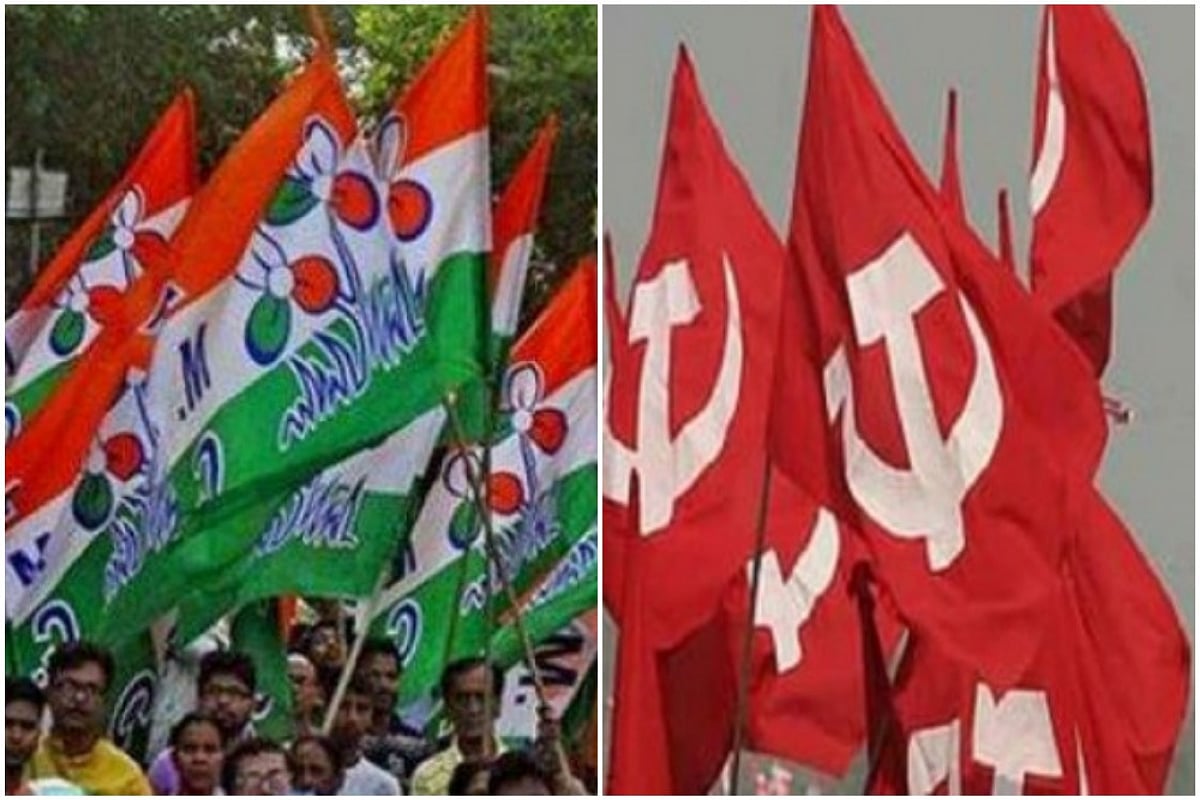 CPI (M) and TMC supporters engage in heated arguments during filing of nominations in Kolkata