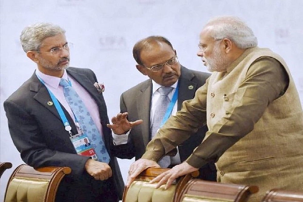 PTI : S Jaishankar, NSA Ajit Doval and PM Modi |