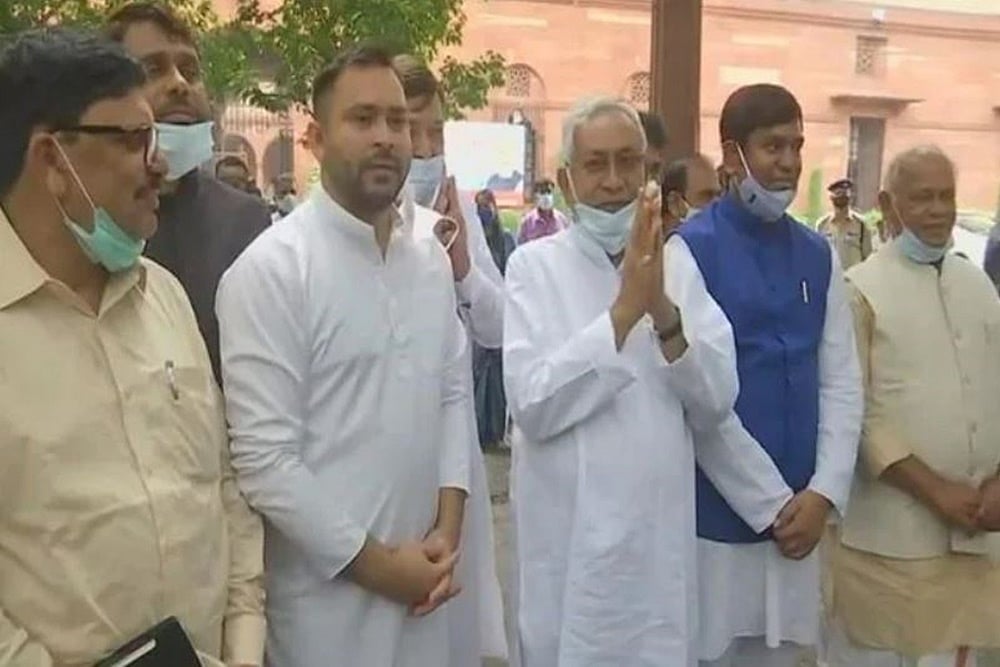 Nitish Kumar addresses media after meeting PM Modi on the caste census issue.