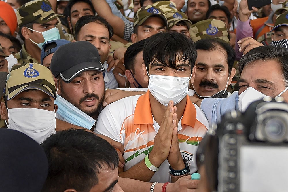 Neeraj Chopra Cynosure Of All Eyes As India Lays Out Red Carpet For Tokyo Olympic Heroes