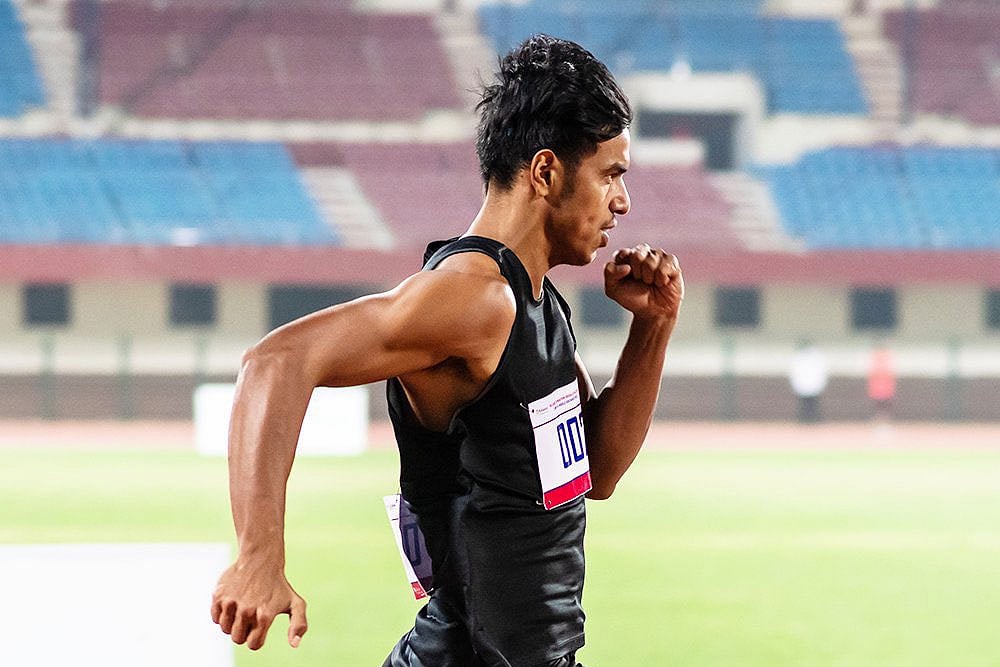 File image of Assam sprinter Amlan Borgohain 