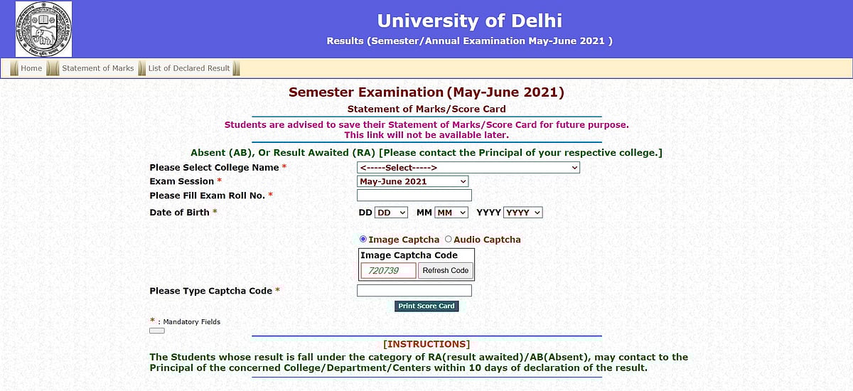 Delhi University 2021 Results Out: Check Your Scores Here