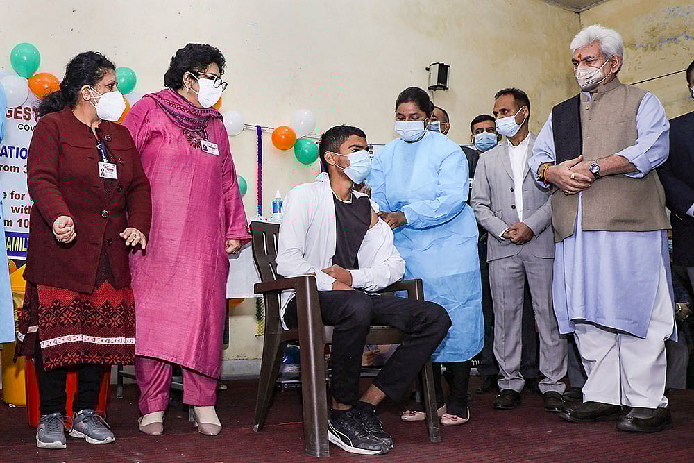 Jammu And Kashmir L-G Launches Covid Vaccination Drive For 15-18 Age Group