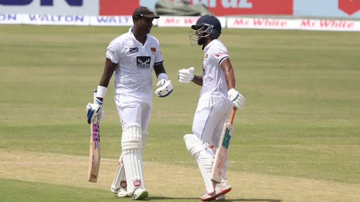 Sri Lanka’s Angelo Mathews scored 114 not out on Day 1 of the 1st Test against Bangladesh.