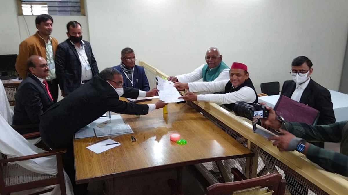 Samajwadi Party Chief Akhilesh Yadav files nomination from KarhalLegislative Assembly Constituency