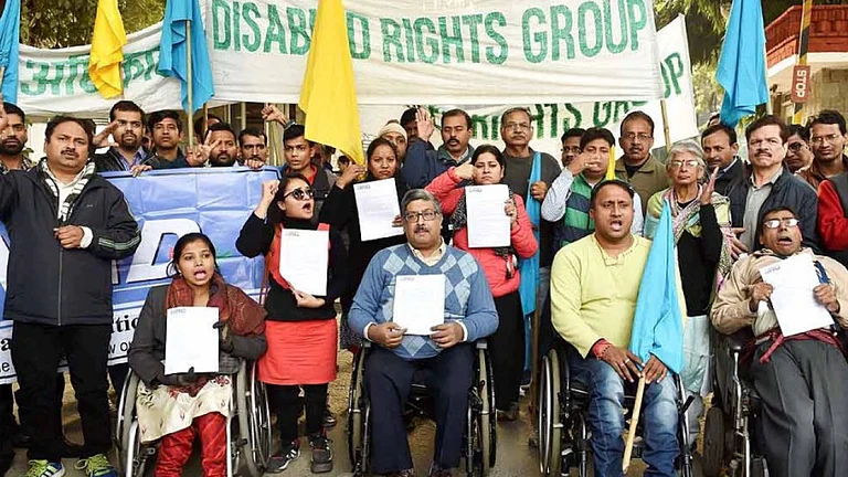 Disability rights activists protesting | Image for representation | Credit: PTI - null