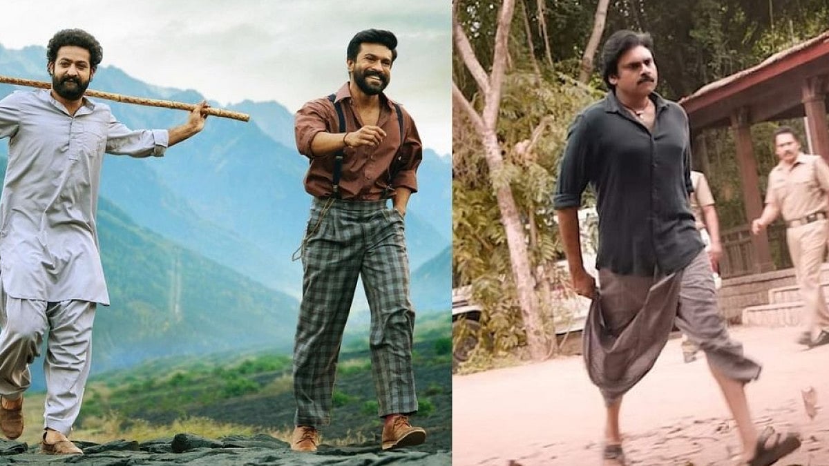 Stills from 'Bheemla Nayak' and 'RRR'.