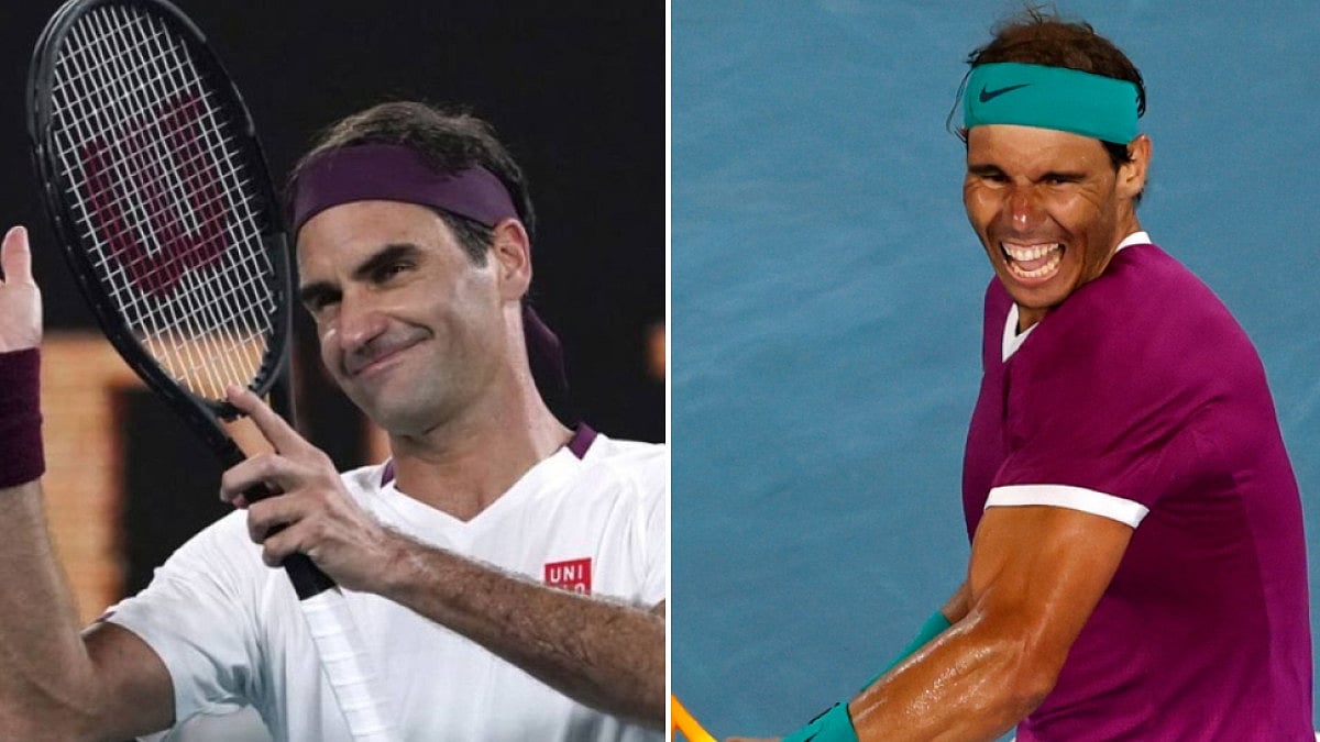 Roger Federer (L) and Rafael Nadal won a doubles match during the first Laver Cup in 2017.