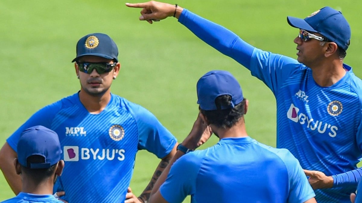 Ishan Kishan (in glasses) during India's training session ahead of the first ODI vs West Indies.