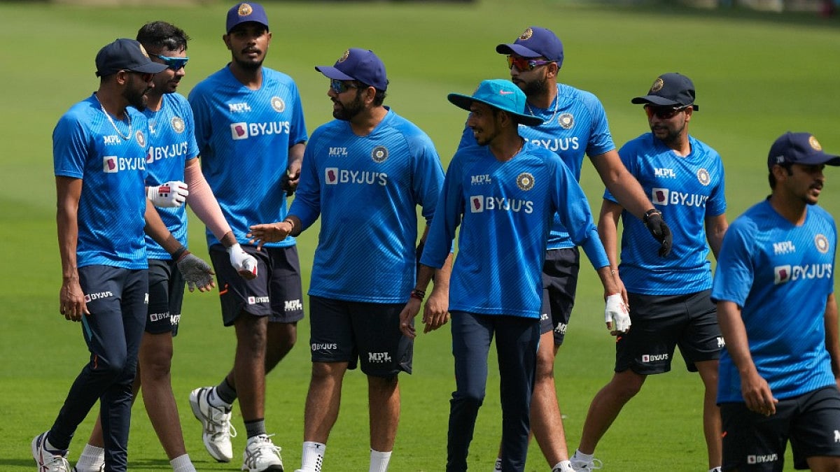 The Indian players during a training session ahead of their first ODI against West Indies.