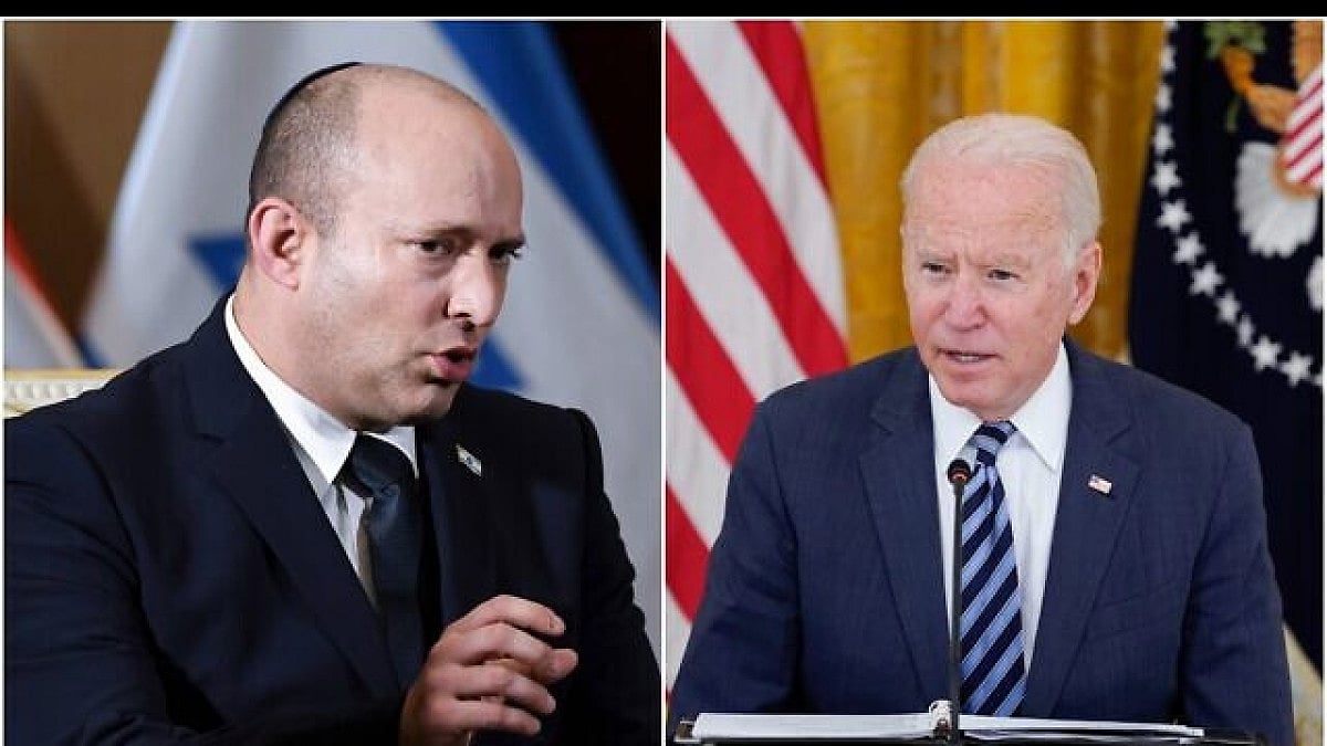 Israel PM Naftali Bennett (left) and US President Joe Biden.