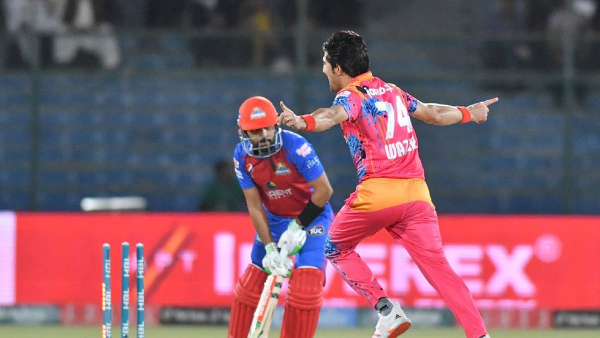 Babar Azam is bowled by Mohammad Wasim Jr.