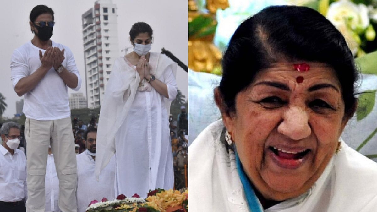 SRK makes dua at Lata Mangeshkar’s funeral