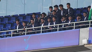 India's U-19 World Cup-winning team watches second ODI between India and West Indies on Wednesday.