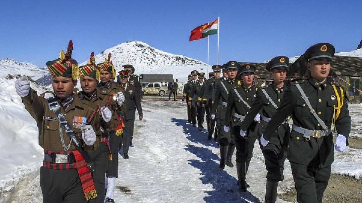 File image of Indian and Chinese soldiers jointly marching during the New Year 2019.