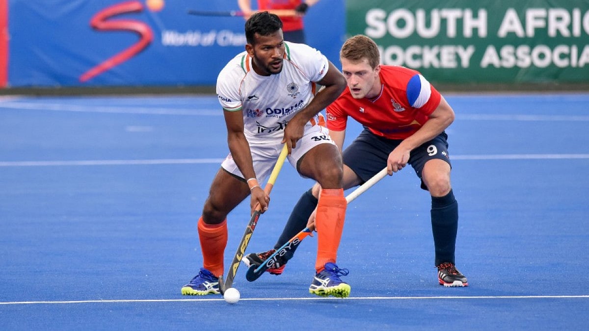 India's Amit Rohidas in action against France in FIH Pro League 2021-22. 