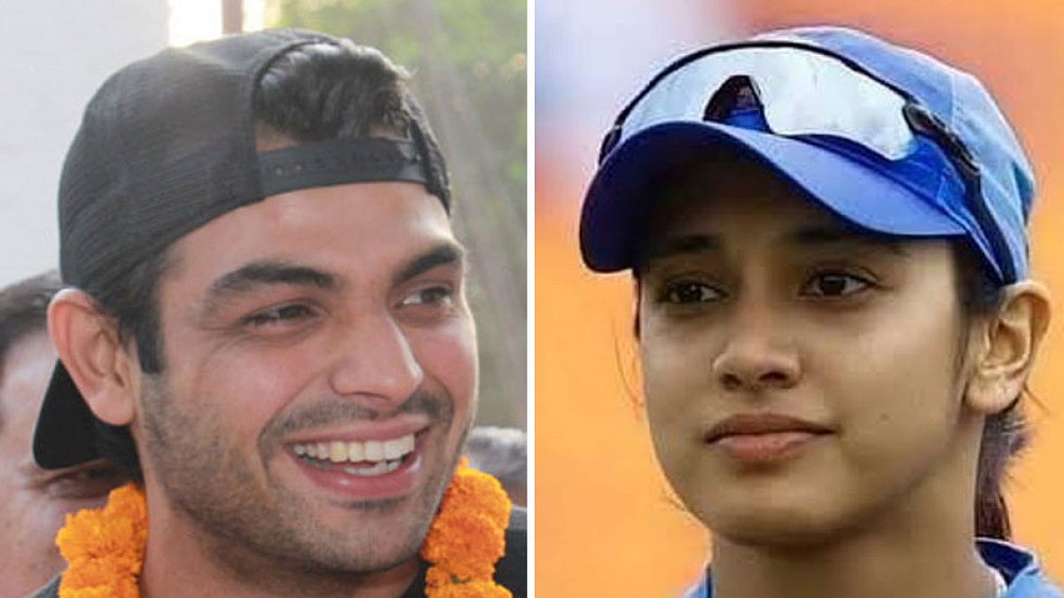 Neeraj Chopra, left, and Smriti Mandhana, right: Two of India's most recognisable sports stars.