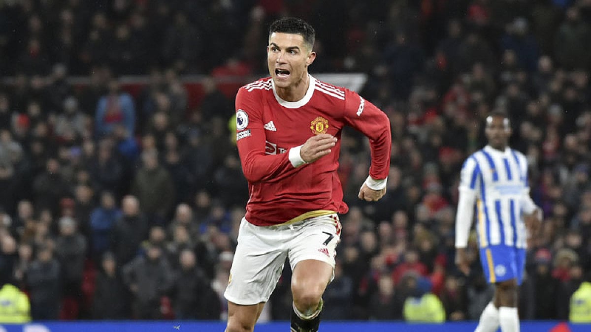 Manchester United's Cristiano Ronaldo in action during their EPL match against Brighton.