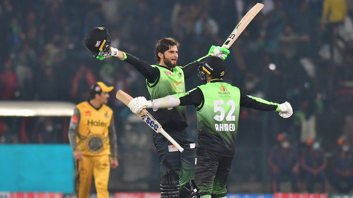 Lahore Qalandars’ Shaheen Afridi scored unbeaten 39 off 20 balls against Peshawar Zalmi on Monday.