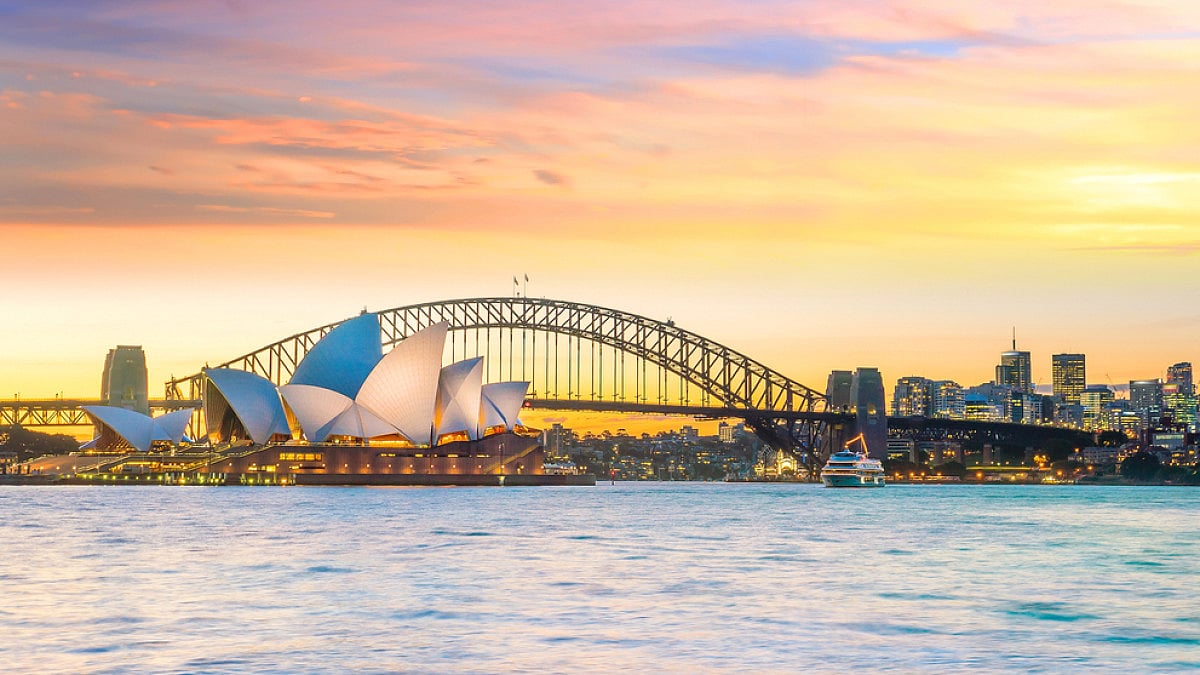Sydney's skyline during dusk 