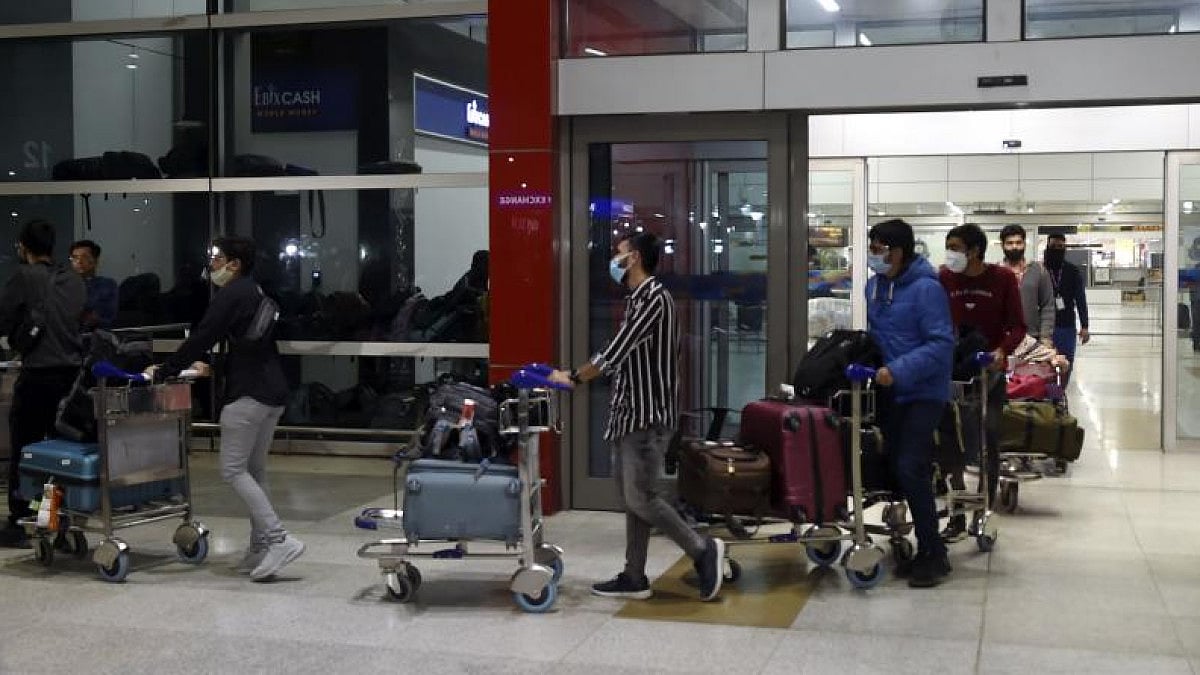 Indians arrive at New Delhis IGI Airport from Ukraine.(File)