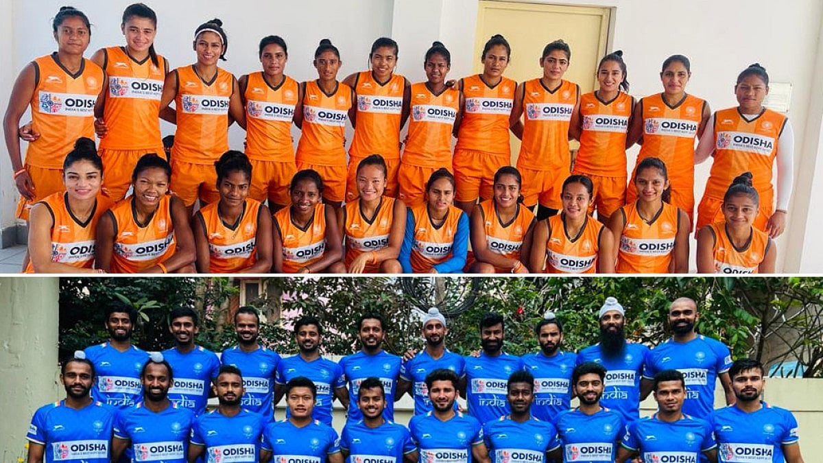 Indian men's and women's hockey teams for FIH Pro League matches against Spanish counterparts.