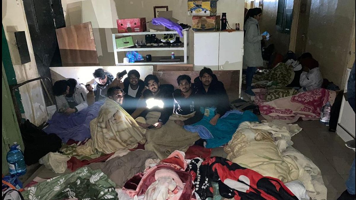 As many as 200 students are hunkered down in a bunker in Ukraine’s Kharkiv city.