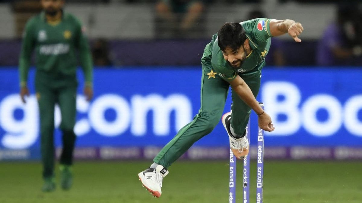 Haris Rauf in action.