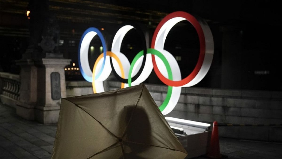 Olympics Insignia Atop n Athletes Village