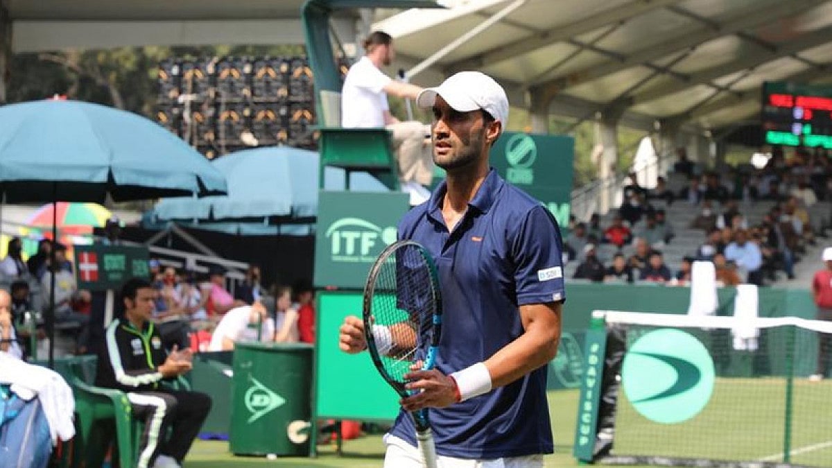 India's Yuki Bhambri during his Davis Cup match against Denmark's Mikael Torpegaard in Delhi.