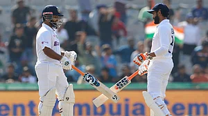 Rishabh Pant and Ravindra Jadeja during their partnership against Sri Lanka. Get highlights of IND vs SL.