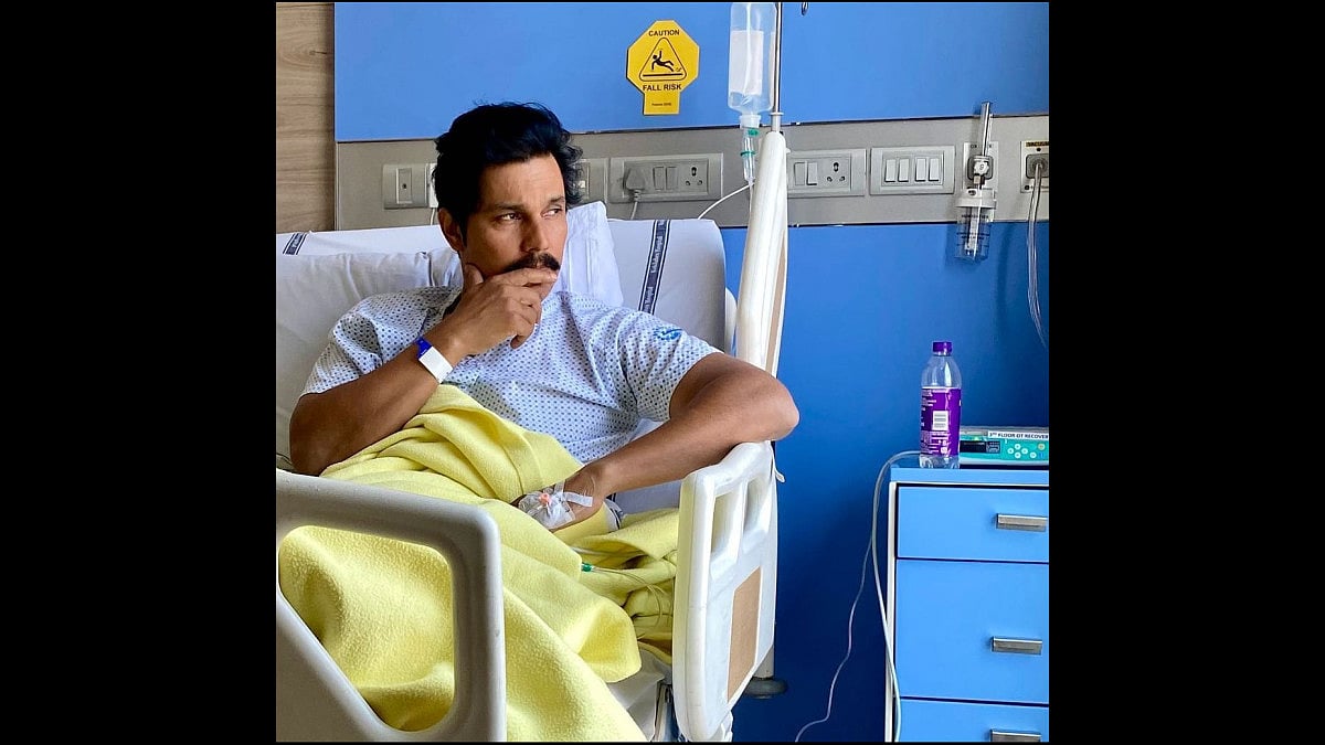 Actor Randeep Hooda After Knee Surgery