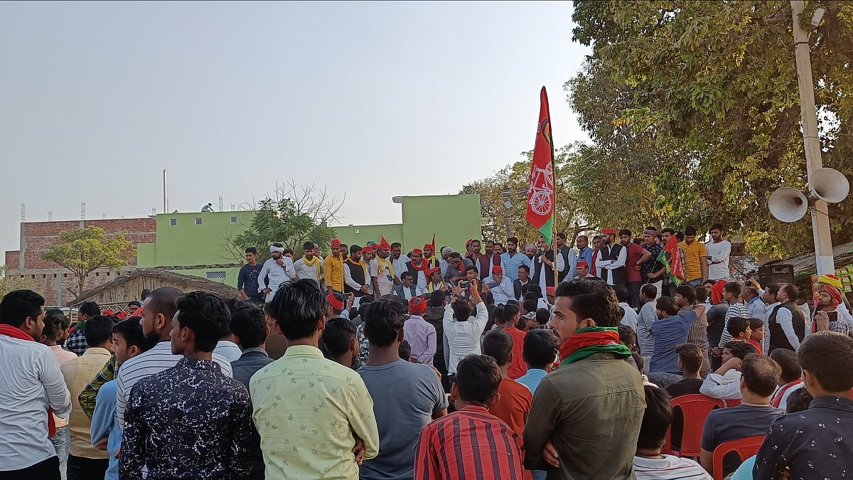 A public rally of Samajwadi Party in Uttar Pradesh's Azamgarh. 