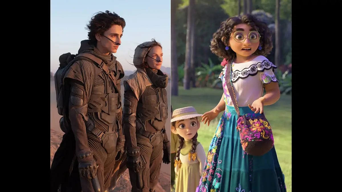 Stills From 'Dune' (Left) And 'Encanto' (Right)