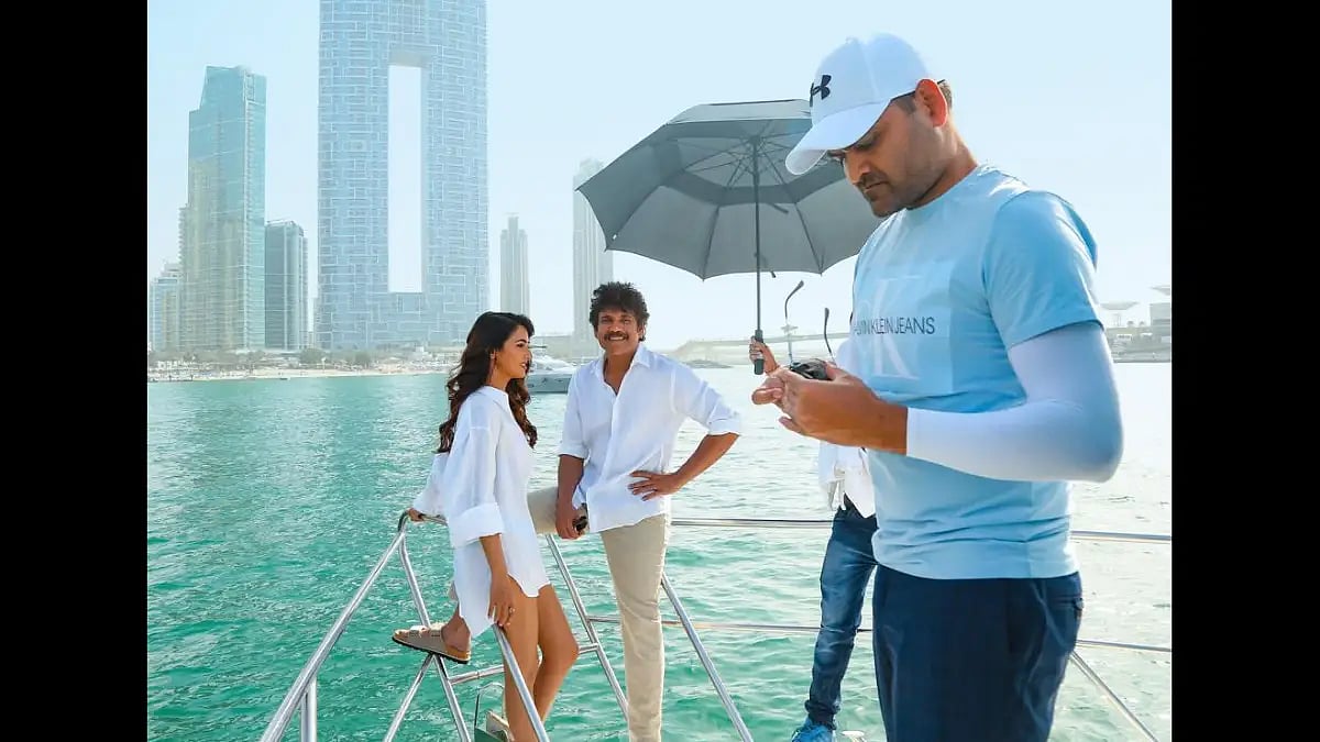 Nagarjuna and Sonal Chauhan From The Sets of 'The Ghost' In Dubai