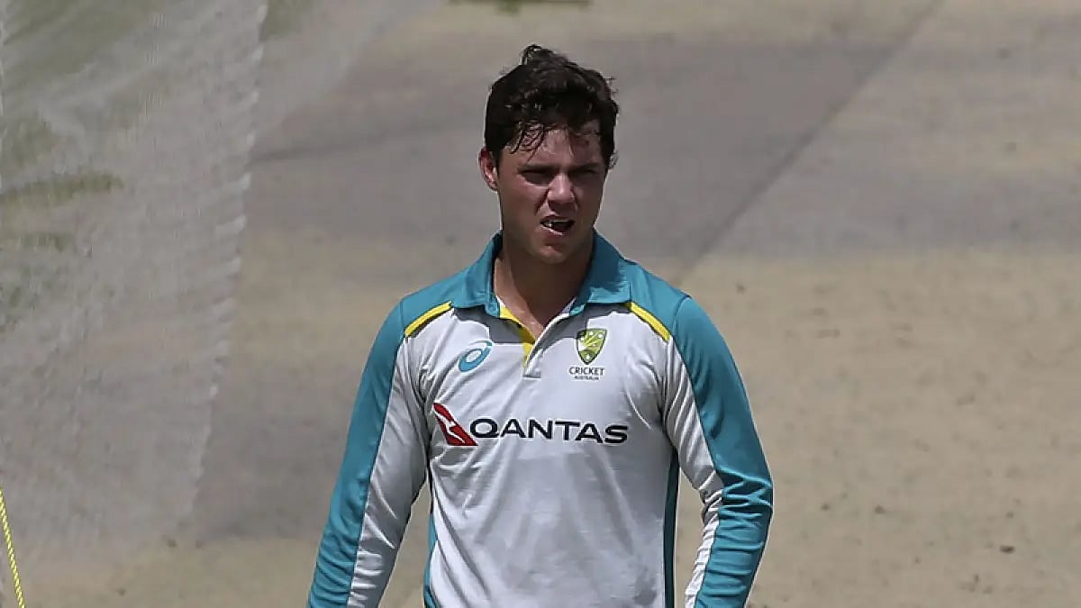 Australia's Mitchell Swepson during a practice session at the National Stadium in Karachi, Pakistan.