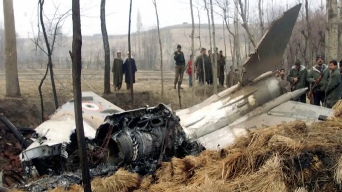 Photograph of a crashed MiG-21