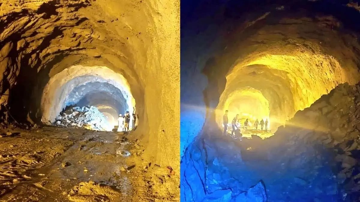 The tunnel being constructed in Jammu and Kashmir. 