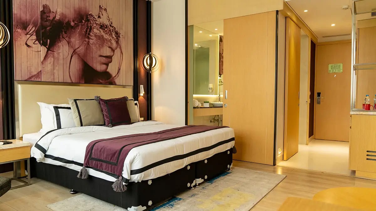 The rooms are spacious with contemporary decor