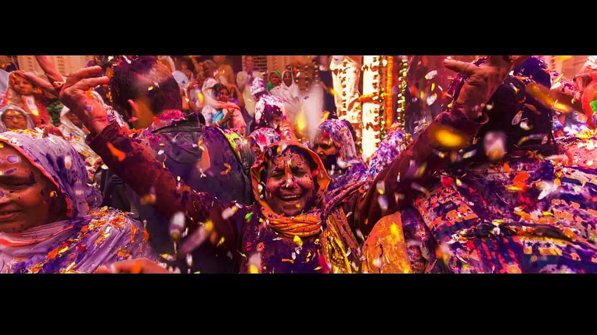 Holi in Vrindavan temple.(Representational image)