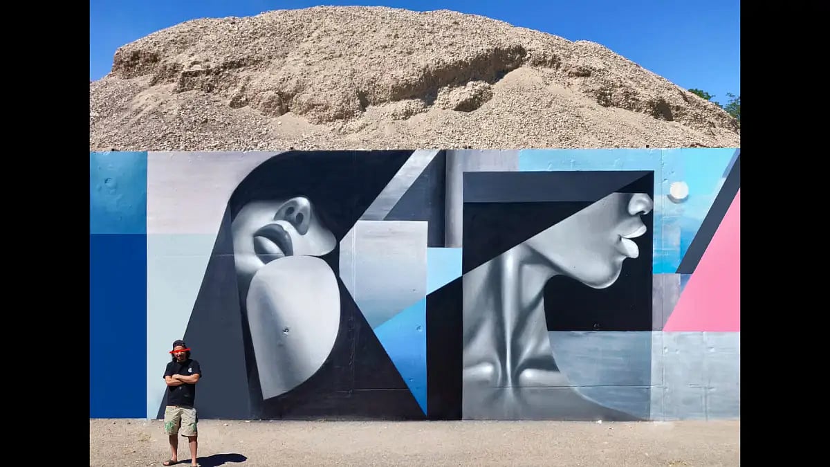 Wall art by French artists at Bonjour India festival