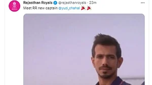 The Twitter screengrab which shows Yuzvendra Chahal as Rajasthan Royals new captain.